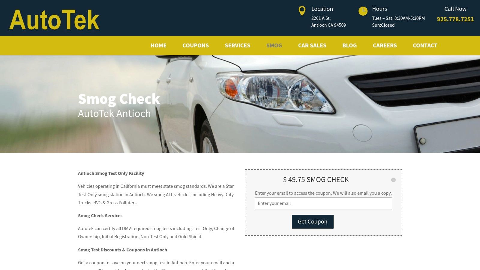 AutoTek Antioch smog testing